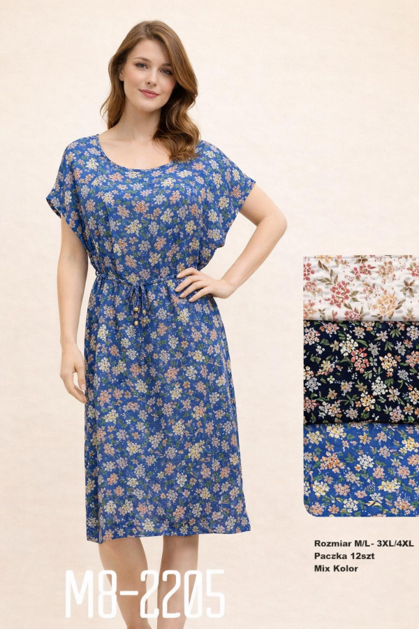 Sukienki damskie Roz M-4XL, Mix Kolor .Paczka 12 szt